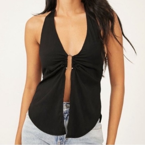 FREE PEOPLE Calista Top in Black size:Large - Picture 1 of 6